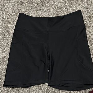 Women's Black Bike Shorts with Pockets
